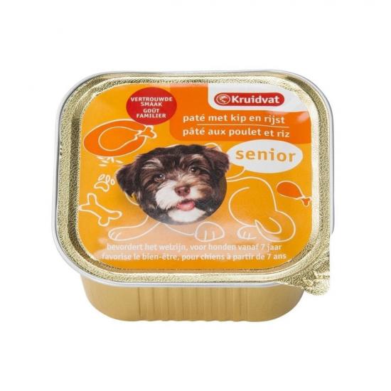 Kruidvat Senior Paté met Kip en Rijst Hondenvoer Kruidvat Senior Paté met Kip en Rijst Hondenvoer