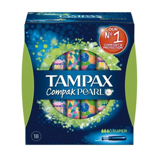 Tampax Compak Pearl Super Tampons met Inbrenghuls Tampax Compak Pearl Super Tampons met Inbrenghuls