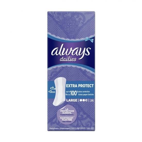 Always Dailies Extra Protect Large Inlegkruisjes Always Dailies Extra Protect Large Inlegkruisjes