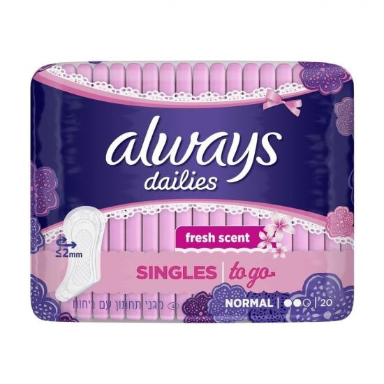 Always Dailies Fresh Scent Singles To Go Inlegkruisjes