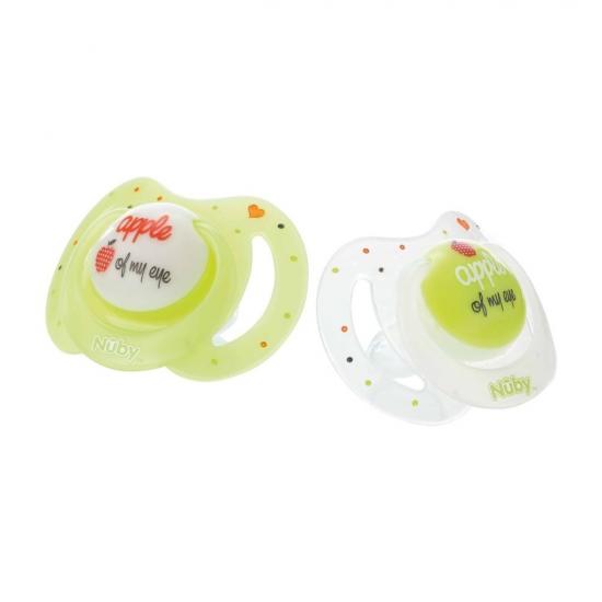 Nuby Little Moments 6M+ Glow Ovale Fopspenen Nuby Little Moments 6M+ Glow Ovale Fopspenen