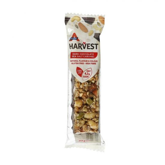 Atkins Harvest Dark Chocolate Sea Salt Caramel Snackrepen Atkins Harvest Dark Chocolate Sea Salt Caramel Snackrepen