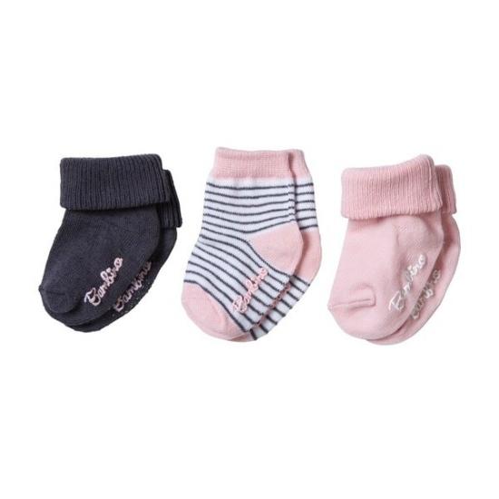 roze, antraciet, 0-6m, 3 paar