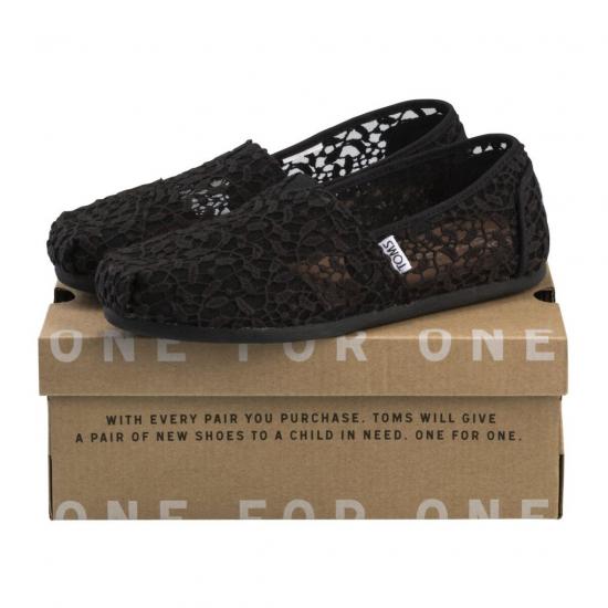 Toms Black Lace Leaves Schoenen